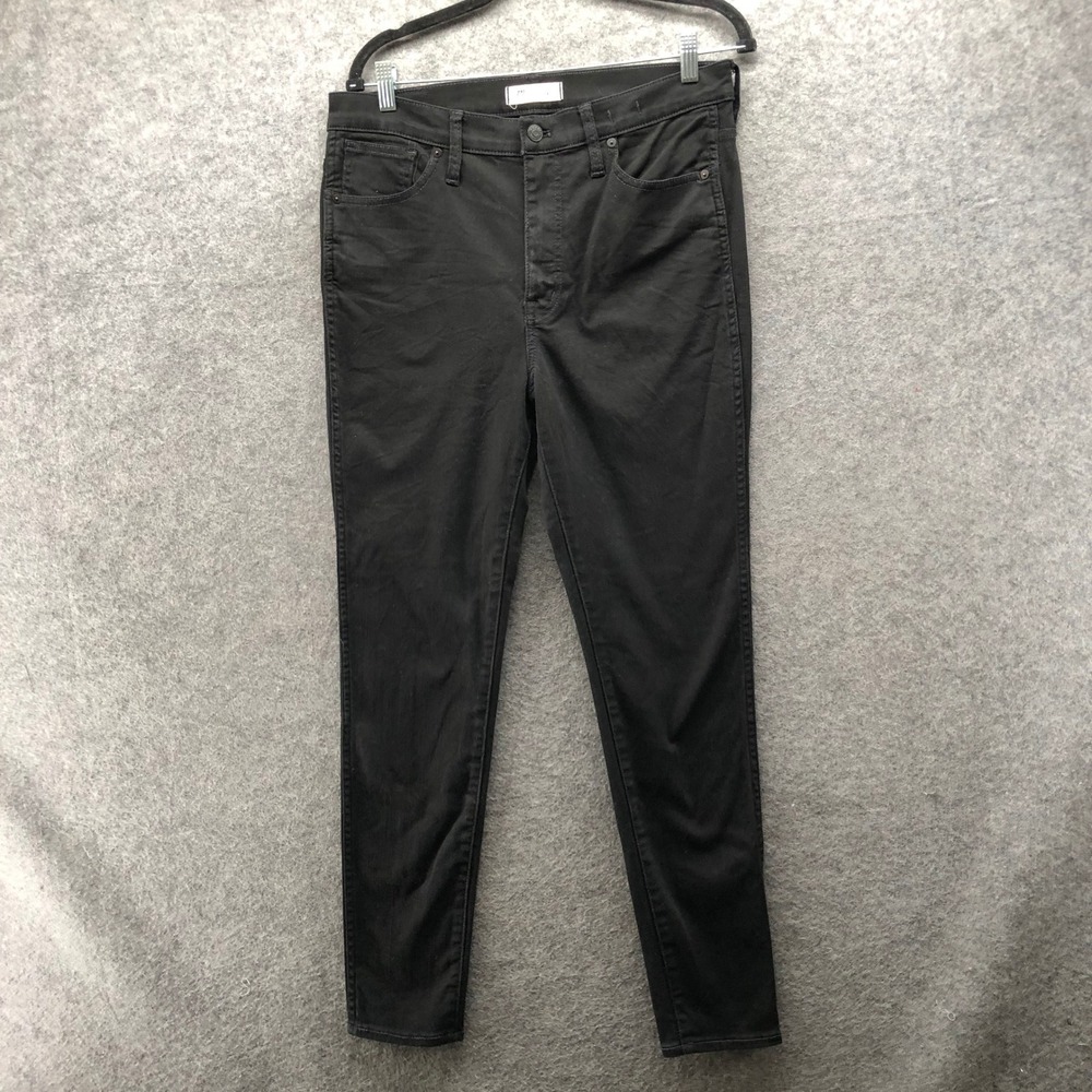Madewell 10 High-Rise Skinny Jeans Womens 31 Black Denim Stretch Casual Travel - Picture 1 of 11